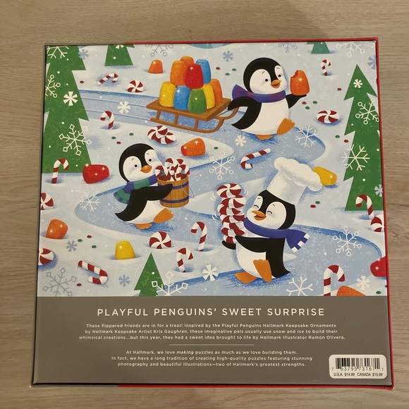 ❌SOLD Hallmark Playful Penguins’ Sweet Surprise 550pc Puzzle - Picture 3 of 4
